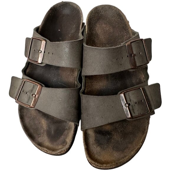 Birkenstock Arizona Leather Gray Shoes Sandals Size EU 37 US 6 Women’s - Picture 5 of 7
